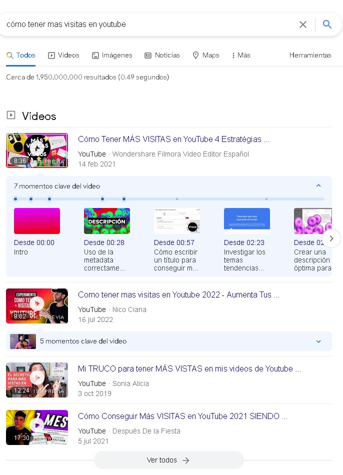 Videos Results In SERP serp google