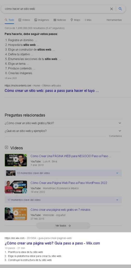 SERP features push top result below the fold serp google