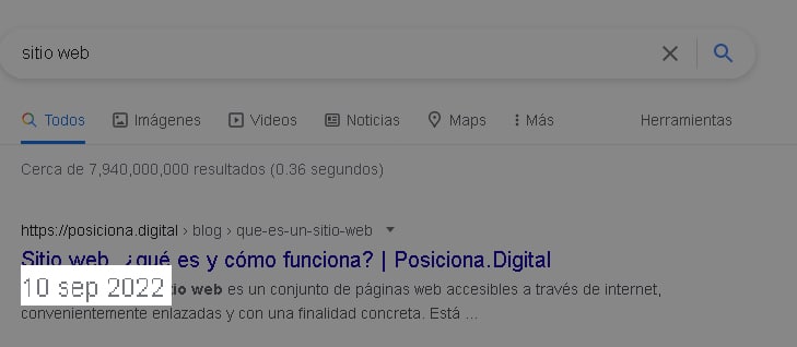 SERP Published Date Shown serp google