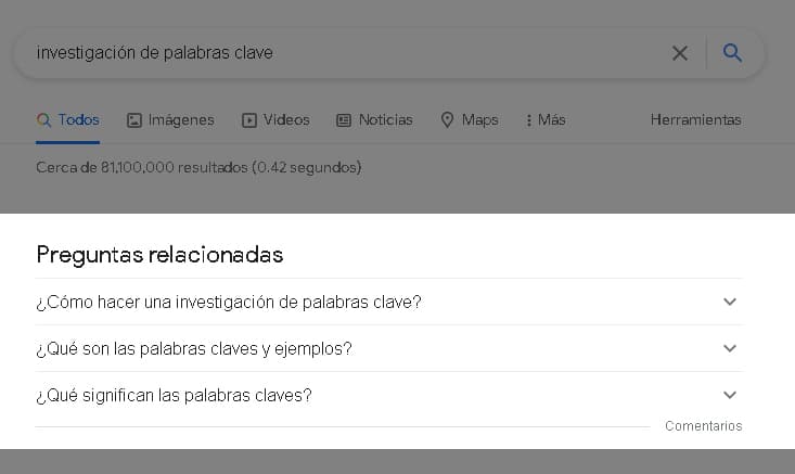 People Also Ask – “keyword research”