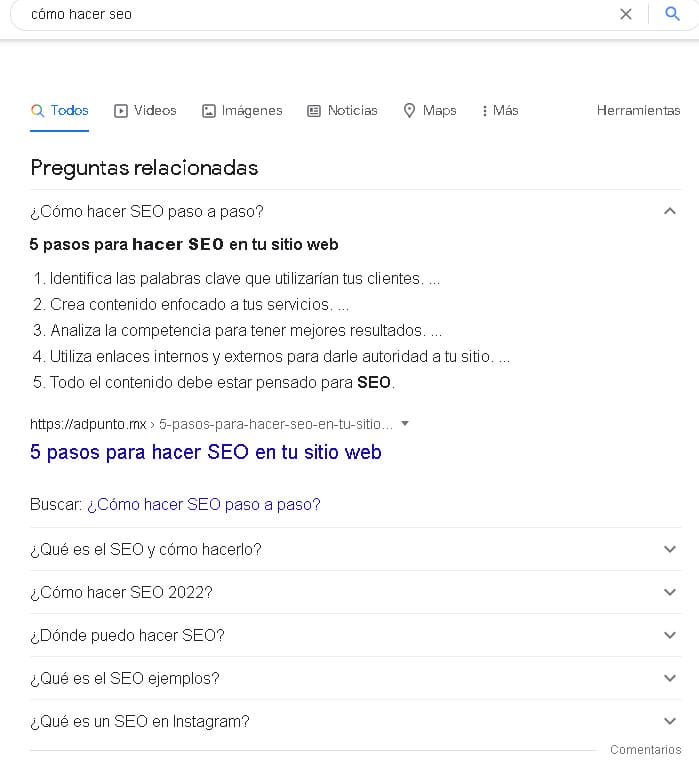 People Also Ask Section Expanded serp google