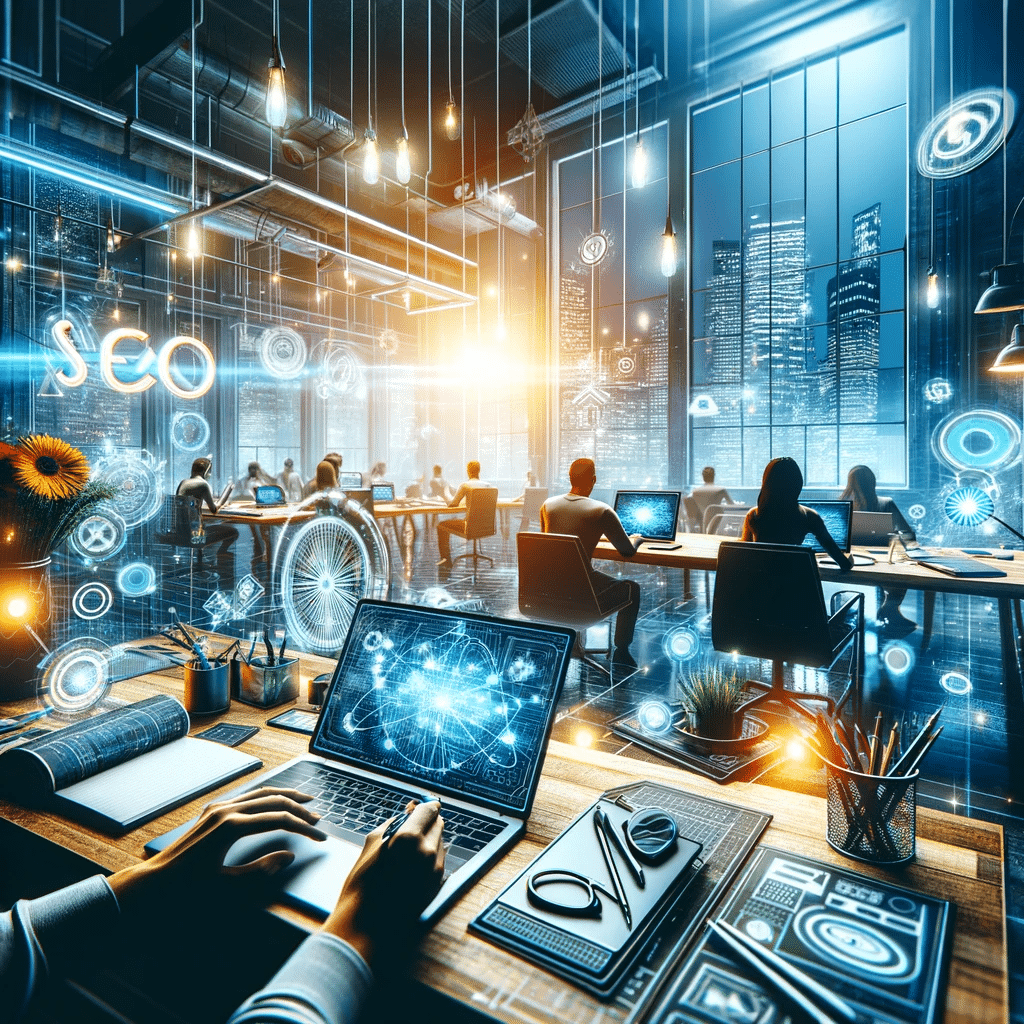 Creadores de contenido en espacio colaborativo moderno | Posiciona.Digital