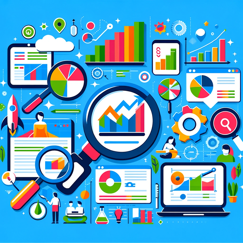 Gráfico colorido monitorea rendimiento SEO | Posiciona.Digital