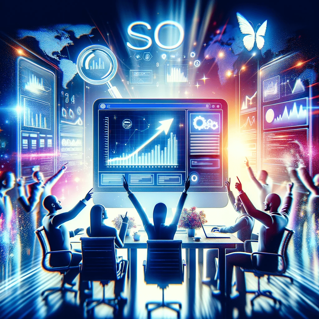 Equipo de marketing celebrando éxito en estrategias SEO | Posiciona.Digital