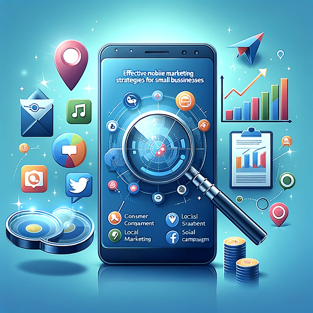 Smartphone con estrategias de marketing, datos de consumidores, software y resultados de campañas exitosas. | Posiciona.Digital