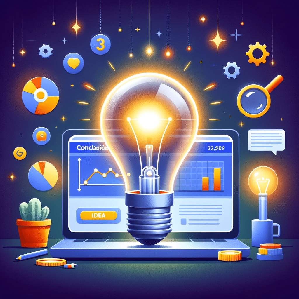 Ilustración con bombilla y pantalla, simbolizando innovación en estrategia SEO en redes sociales. | Posiciona.Digital