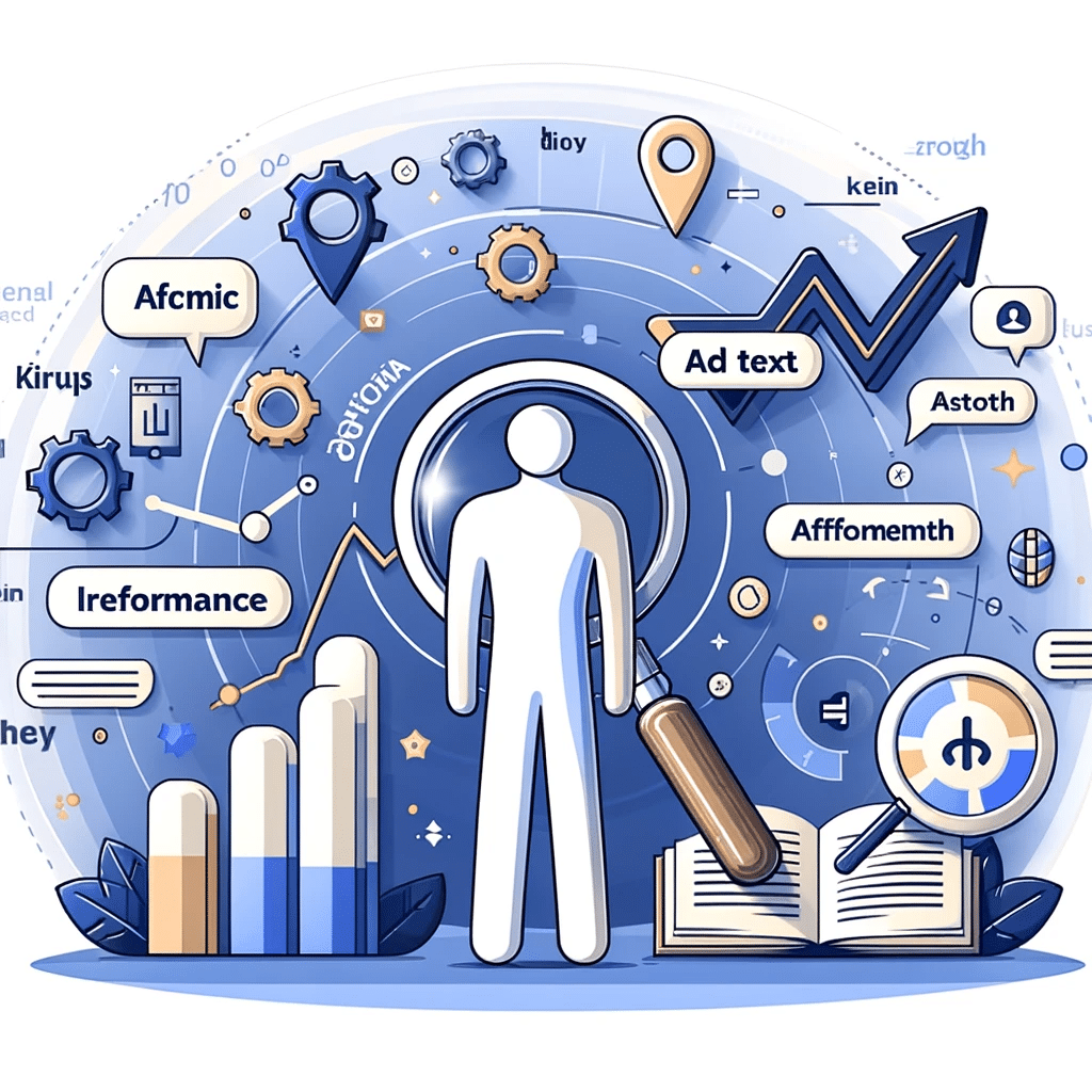Ilustración de optimización de Google con elementos de marketing digital, mostrando crecimiento y efectividad en estilo moderno. | Posiciona.Digital