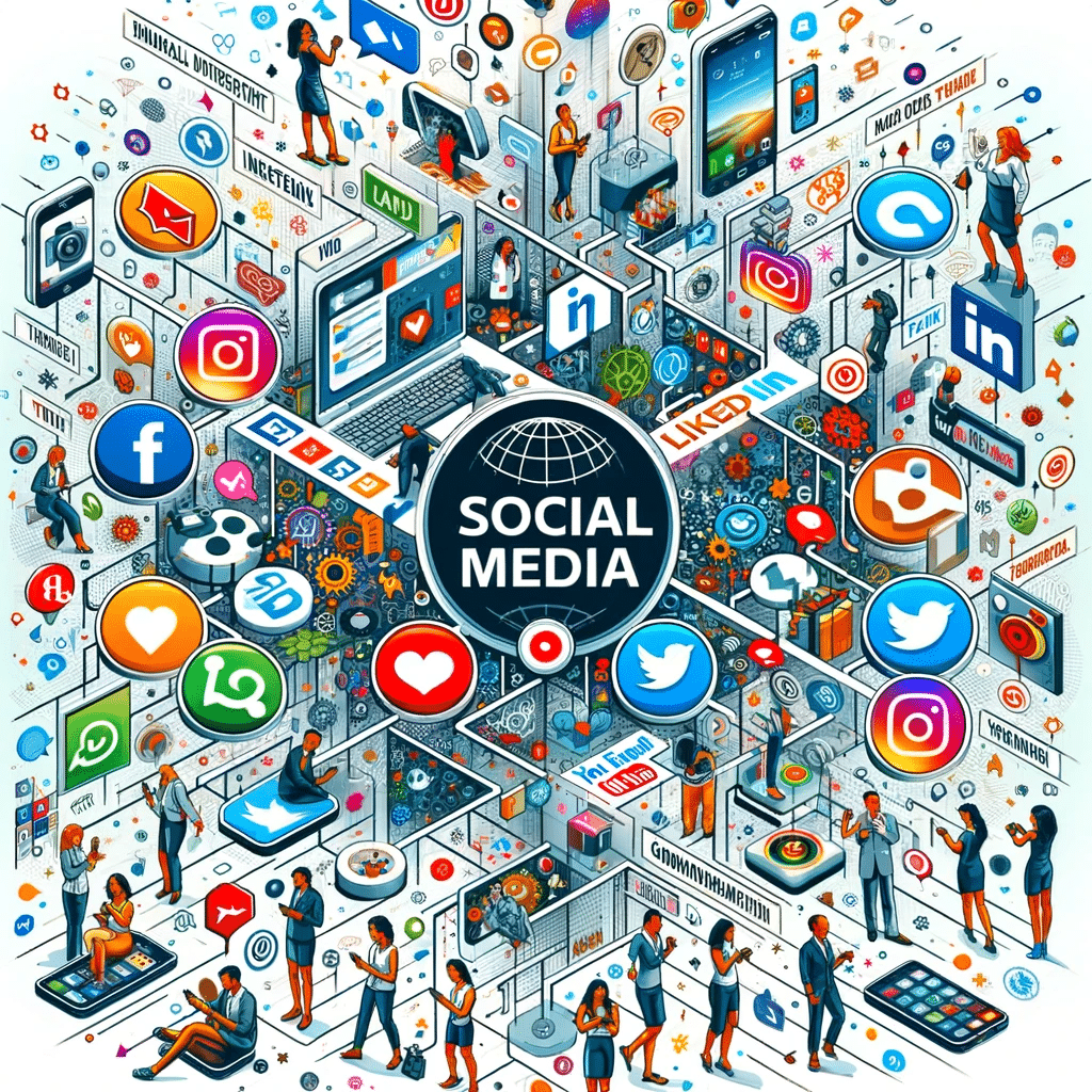 "Ilustración sobre el poder de las redes sociales en marketing." | Posiciona.Digital