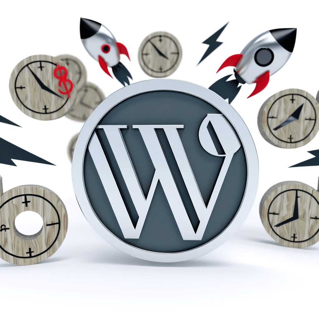 Logo de WordPress con símbolos de velocidad | Posiciona.Digital