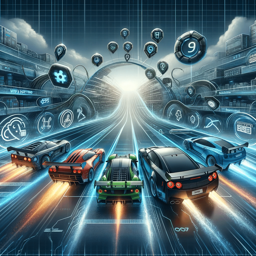 Carrera digital ilustrando rendimiento y velocidad de hosting | Posiciona.Digital