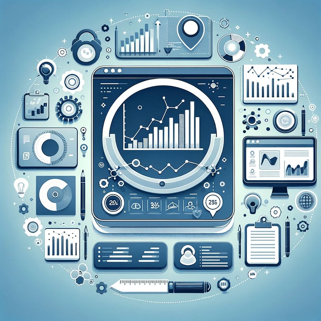 Gráficos y herramientas de análisis, simbolizando la medición de marketing digital para pymes. | Posiciona.Digital