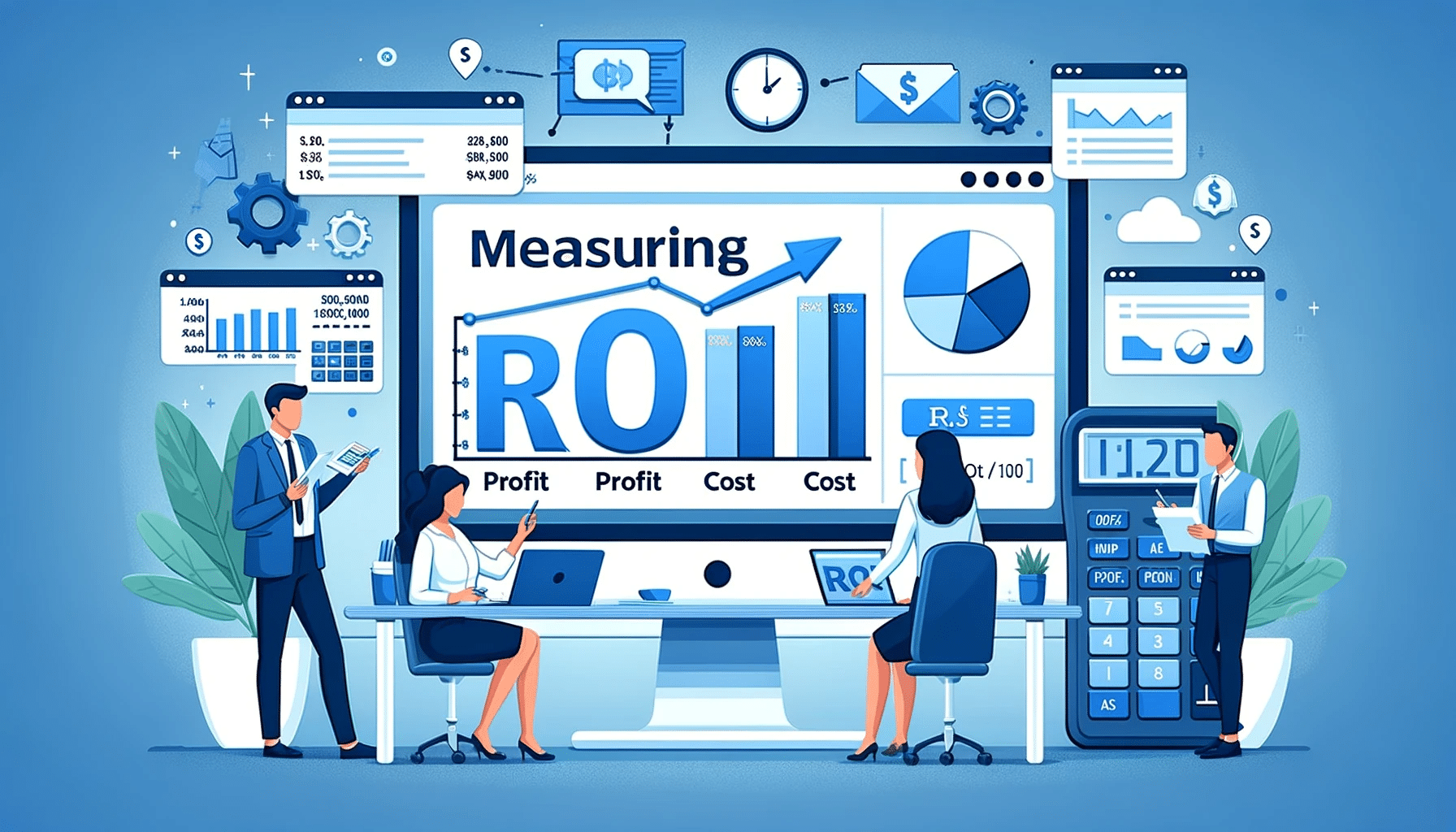Expertos analizando el ROI en marketing digital | Posiciona.Digital