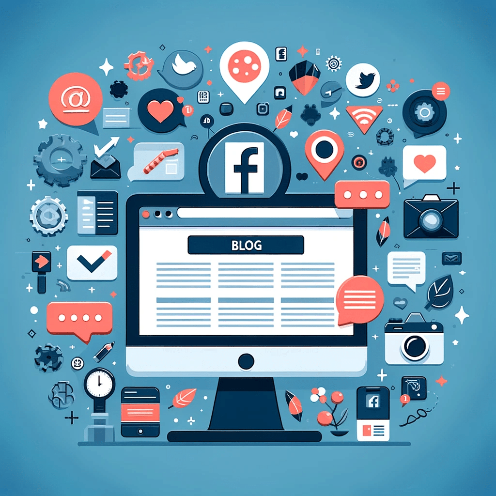 Ilustración de blog con iconos de redes sociales y megáfono para promoción en plataformas digitales. Tu empresa puede ganar al menos un cliente al conocer tu servicio | Posiciona.Digital