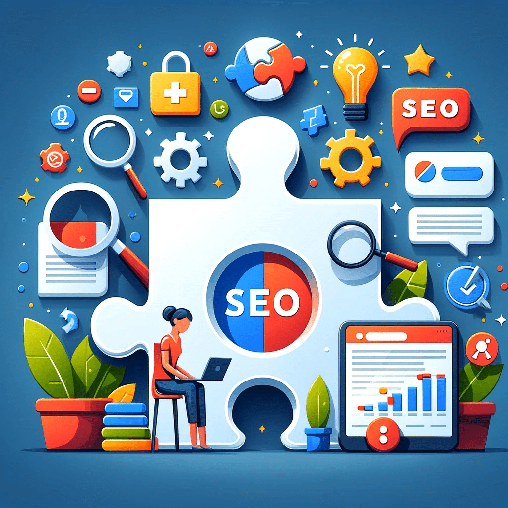 Ilustración sobre comprender intención de búsquedas para éxito SEO y satisfacción del usuario. Término de algoritmos, contenidos y sección | Posiciona.Digital