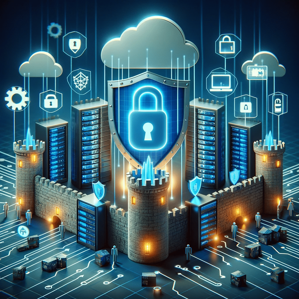 Importancia de la seguridad en hosting: fortaleza digital protegiendo datos. Servidor web, copia de seguridad y base de datos | Posiciona.Digital