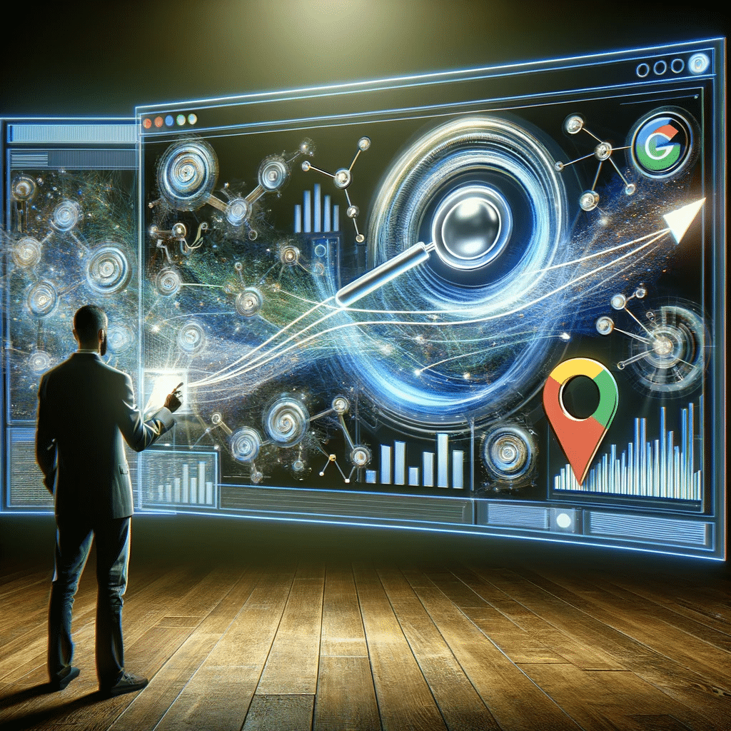 Mercadólogo interactúa con estrategias frente a actualizaciones de Google. Core Web Vitals | Posiciona.Digital