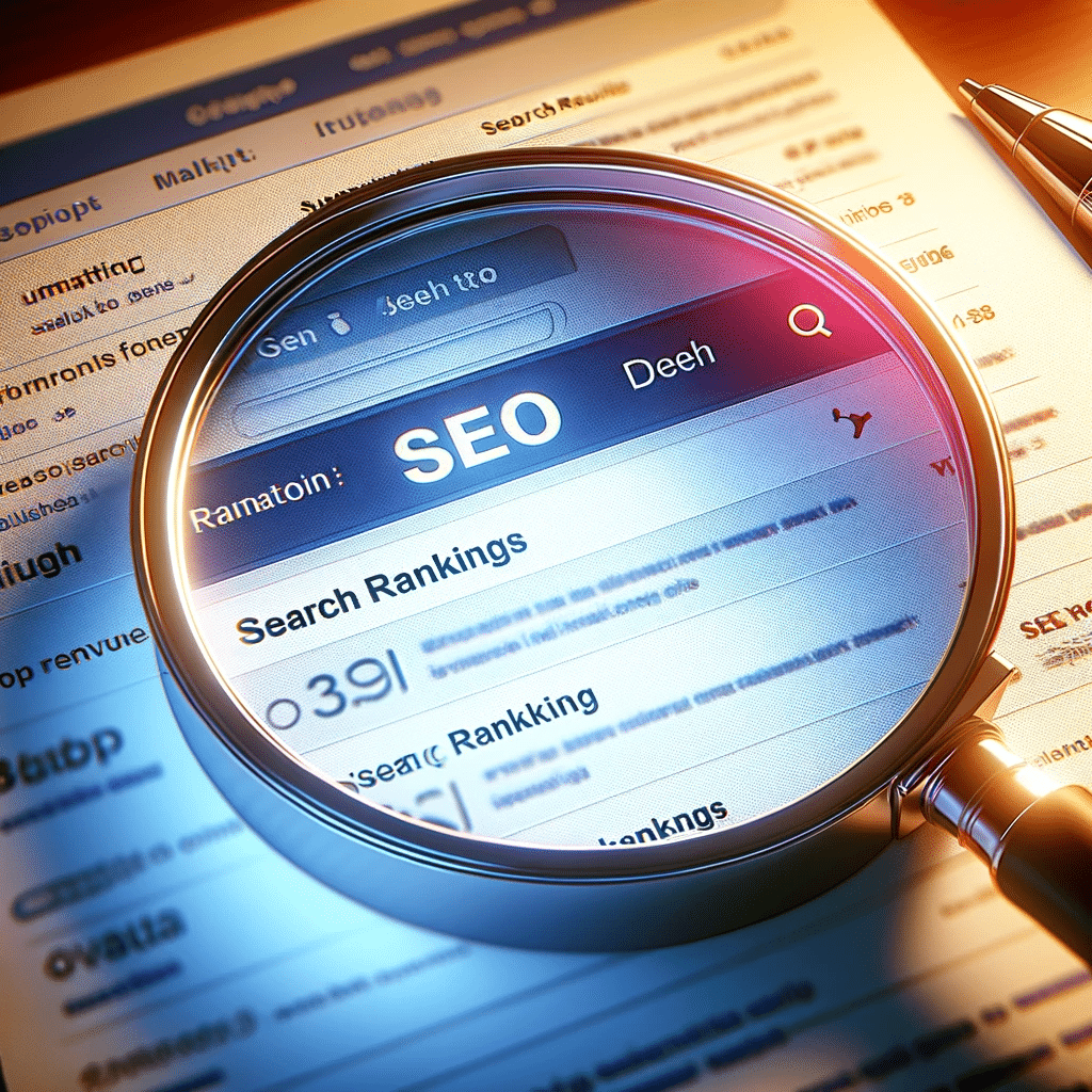 Lupa destacando estrategias SEO en página web | Posiciona.Digital