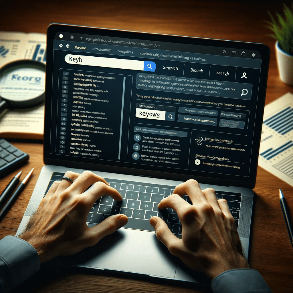 Investigación de palabra clave principal en laptop. Guía avanzada para mejorar el seo en tus entradas de blog | Posiciona.Digital