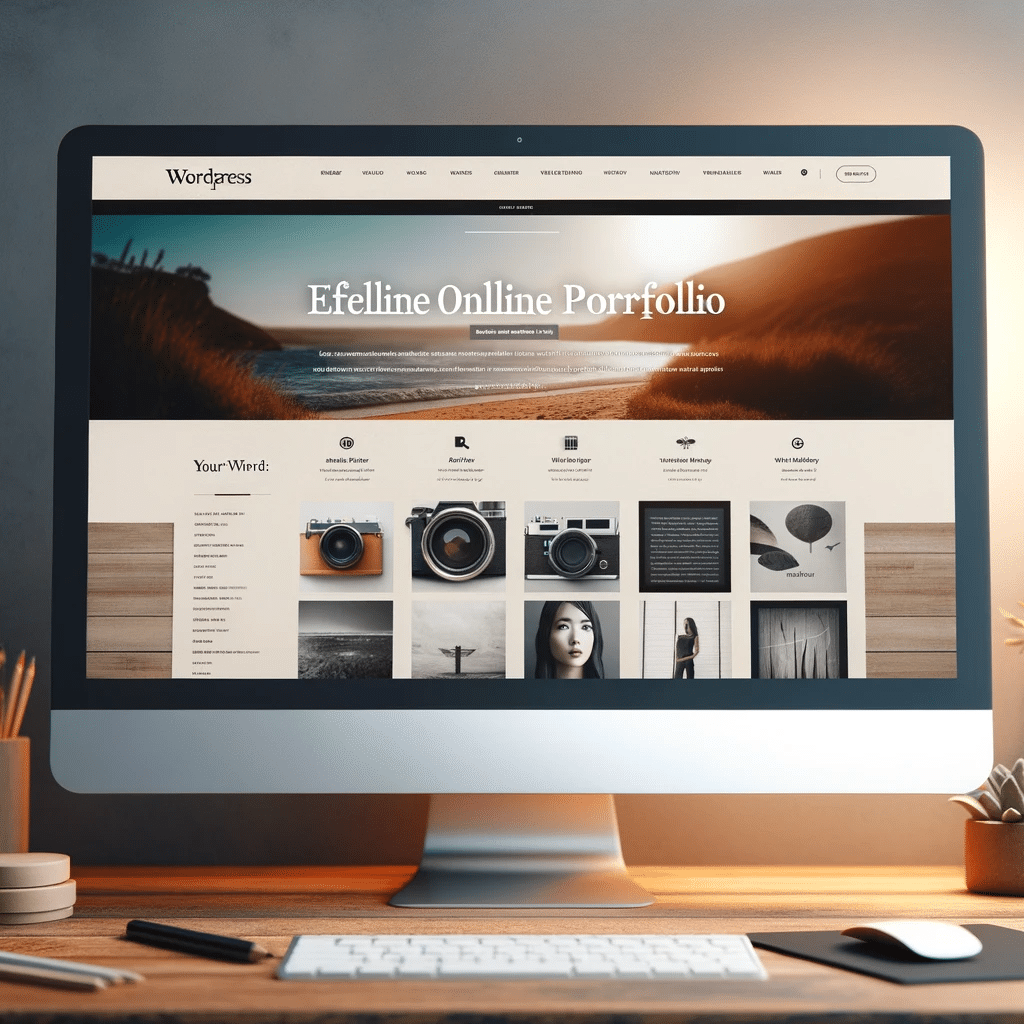 Portafolio online moderno en pantalla con WordPress | Posiciona.Digital