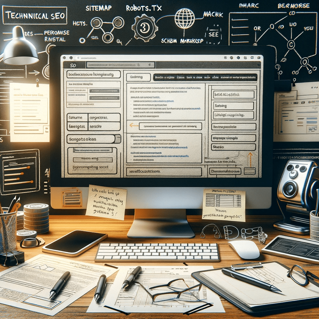 Espacio de trabajo SEO técnico en pantalla de PC. Post posts | Posiciona.Digital