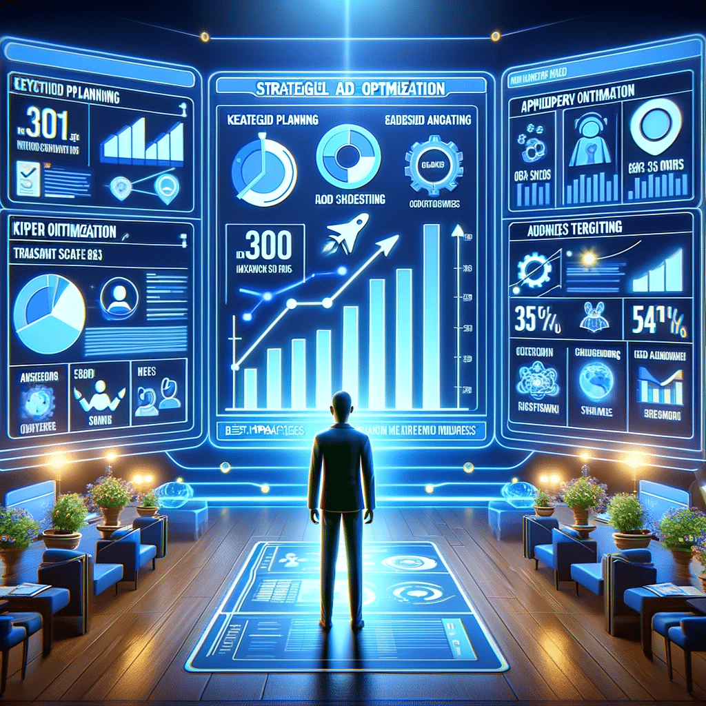 Optimización de Ads con dashboard de análisis video y gráficos ascendentes. Segmento de display de Google a clientes potenciales. | Posiciona.Digital
