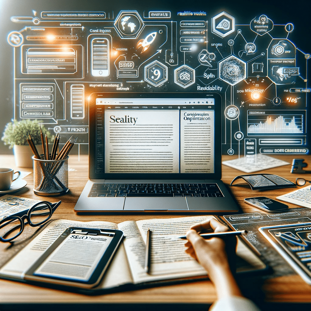 Espacio de trabajo para optimización de contenido. Construcción de enlaces, palabra para Core Web Vitals | Posiciona.Digital