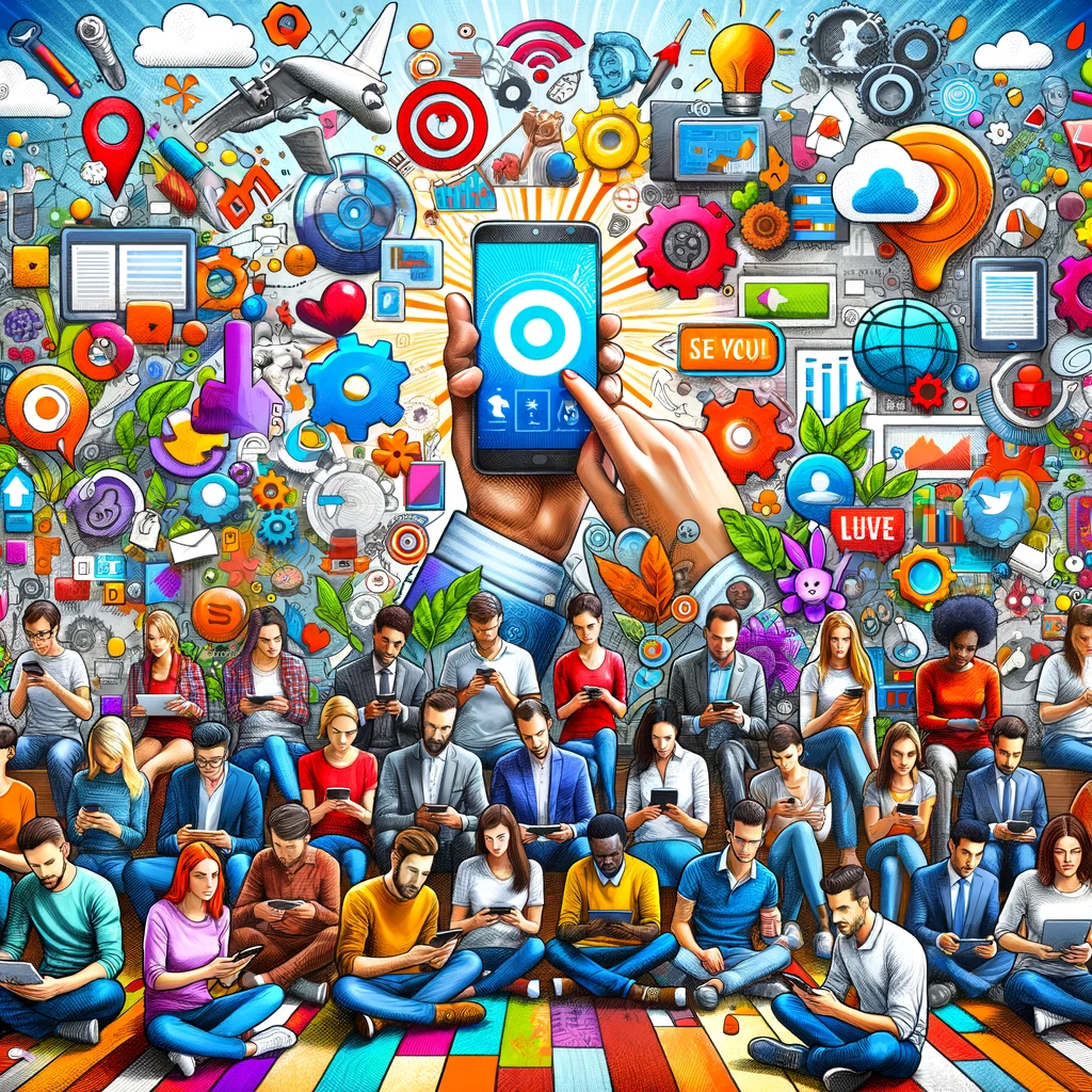 Individuos diversos interactuando con contenido digital personalizado. | Posiciona.Digital