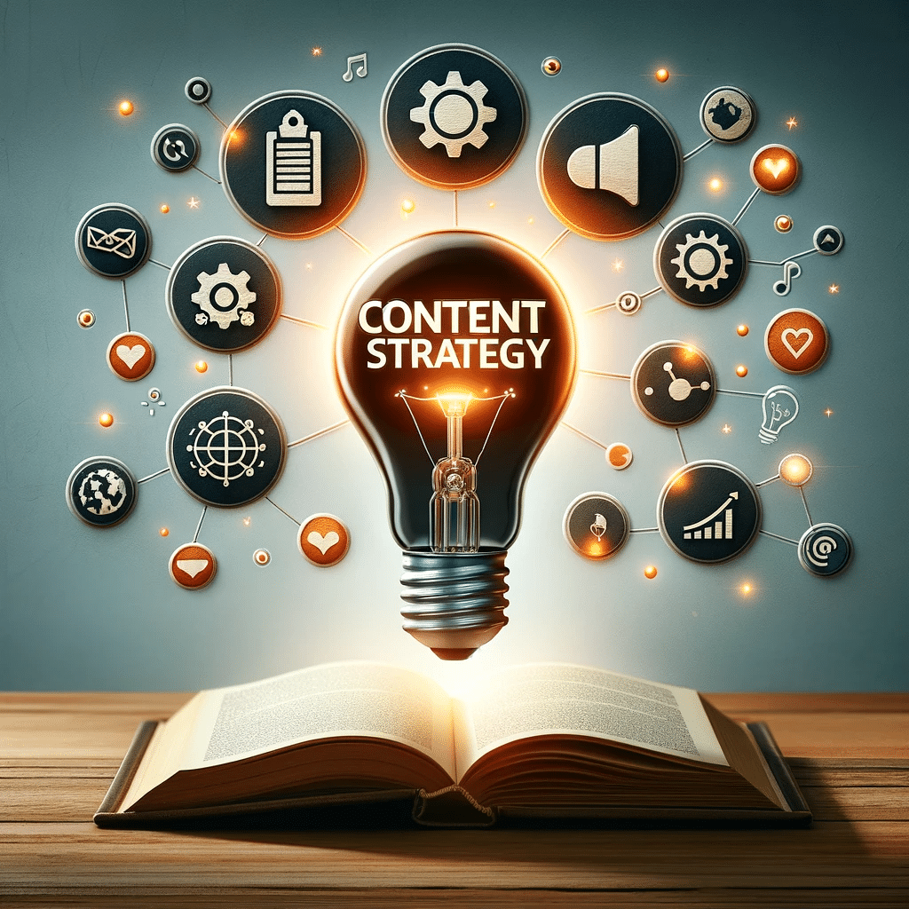 Bombilla sobre libro simboliza plan de marketing de contenidos. Estrategia de marketing, posicionamiento | Posiciona.Digital