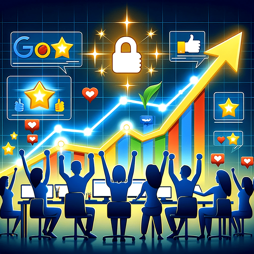 Equipo celebrando éxito en Google Ads con análisis de sentimientos positivos. | Posiciona.Digital