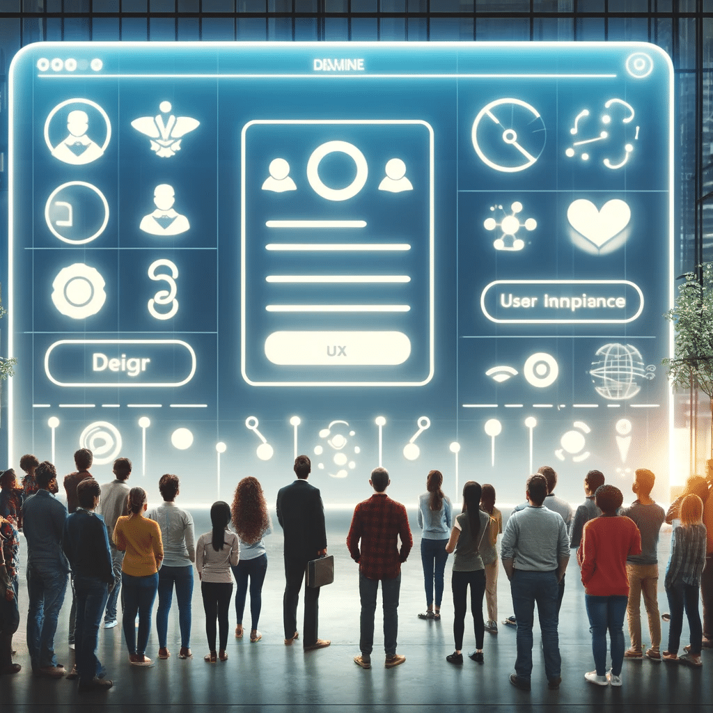 Grupo diverso mira formulario UX en pantalla. Conversión con mejores prácticas en internet y consejos en un clic. | Posiciona.Digital