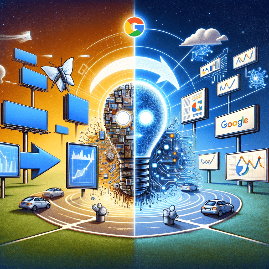 Transformación de publicidad tradicional a digital con IA generativa. Resultado de búsquedas Google I O | Posiciona.Digital