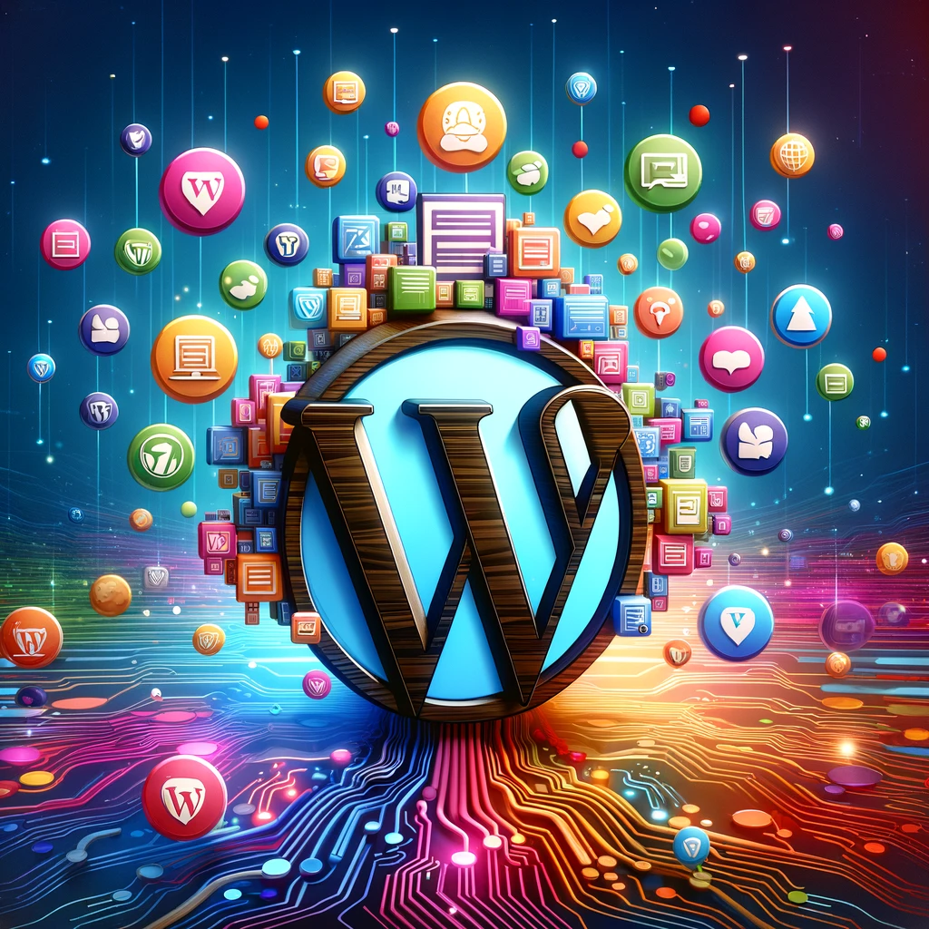 Plugin SEO flotando sobre logo de WP | Posiciona.Digital