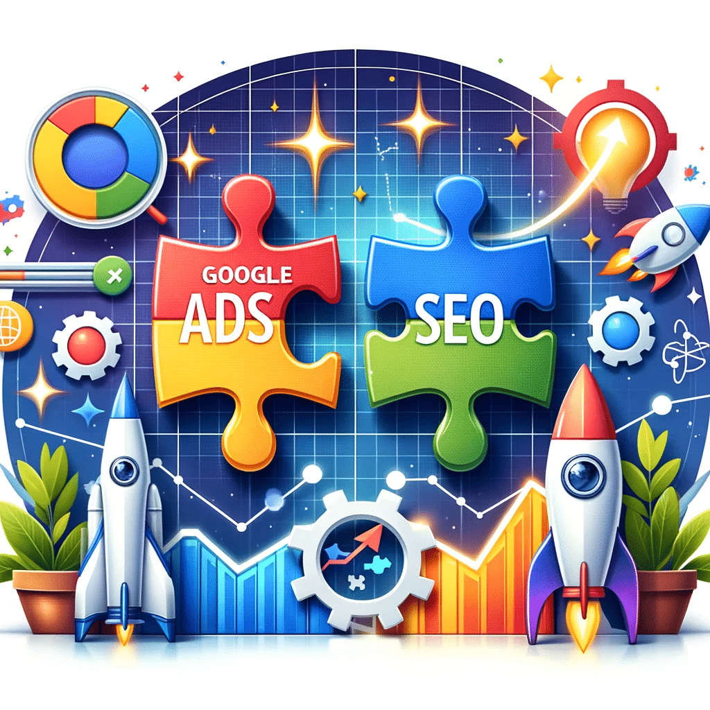 Ilustración sobre combinar Ads para estrategias de marketing digital exitosas. | Posiciona.Digital